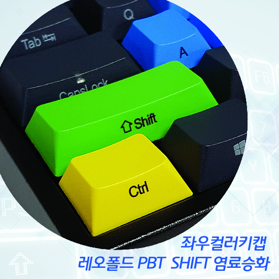 레오폴드 PBT SHIFT 염료승화 컬러키캡(좌우2개) - 영문측각(정면)